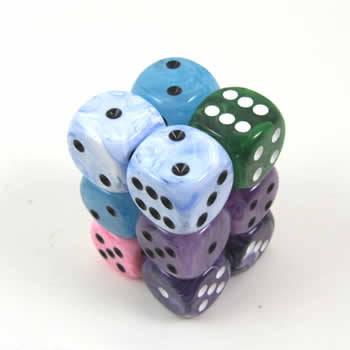 Lot of 50 Blue Dice 16mm 16 mm D6 White Pips Gaming Casino *Fast Ship* D 6 